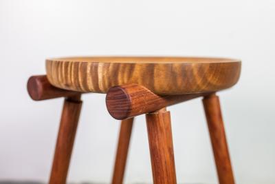 Michael Rozell 1 of 2 Studio Stools by Michael Rozell in Silk Wood and Bubinga