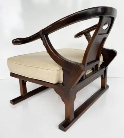 Michael Taylor 1950s Baker Michael Taylor Far East Collection Club Chairs Raw Silk Cushions