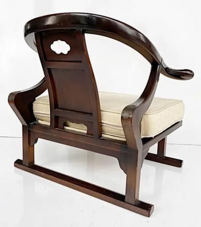 Michael Taylor 1950s Baker Michael Taylor Far East Collection Club Chairs Raw Silk Cushions