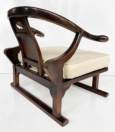 Michael Taylor 1950s Baker Michael Taylor Far East Collection Club Chairs Raw Silk Cushions