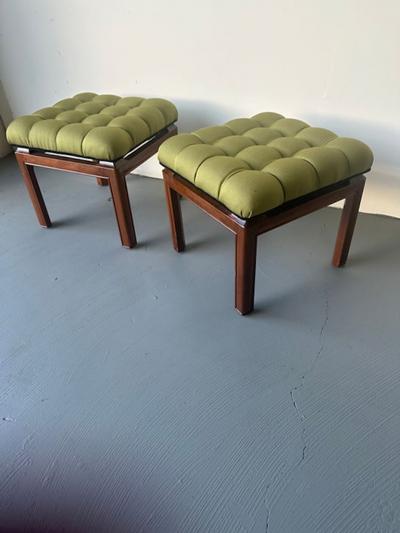 Michael Taylor A Pair of American Modern Walnut Ottoman Michael Taylor
