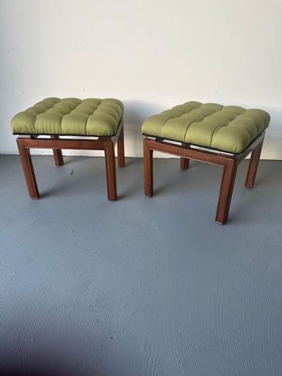 Michael Taylor A Pair of American Modern Walnut Ottoman Michael Taylor