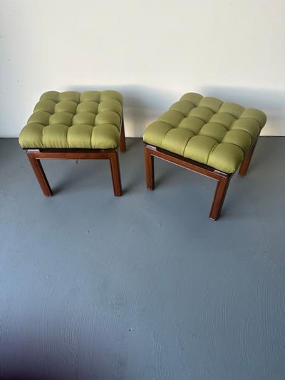 Michael Taylor A Pair of American Modern Walnut Ottoman Michael Taylor