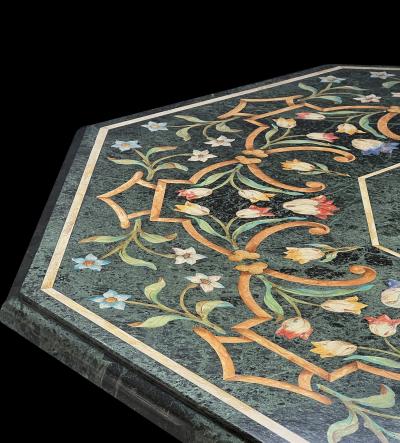 Michael Taylor An Octagonal Center Table with Verde Antico Top Michael Taylor Faux Stone Base