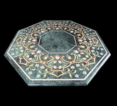 Michael Taylor An Octagonal Center Table with Verde Antico Top Michael Taylor Faux Stone Base