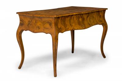 Michael Taylor French Louis XV Style Patchwork Burlwood Veneer Desk