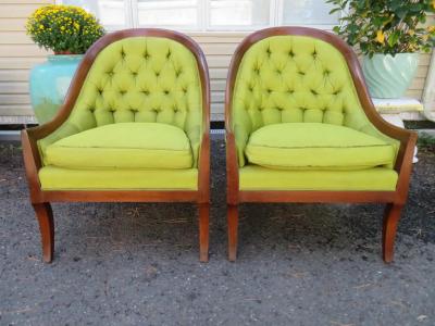 Michael Taylor Lovely Pair 60s Classical Spoon Back Chairs Mid Century Modern