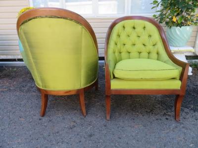 Michael Taylor Lovely Pair 60s Classical Spoon Back Chairs Mid Century Modern