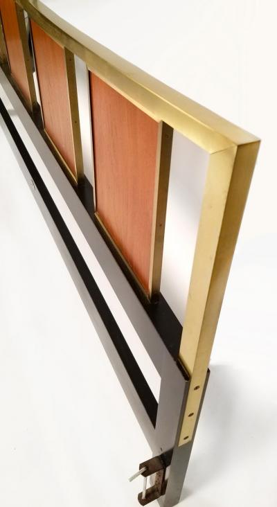 Michael Taylor Michael Taylor Brass Teak King Headboard for the Baker Far East Collection