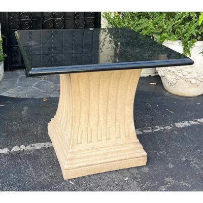 Michael Taylor Michael Taylor Neoclassical Marble Top Pedestal Breakfast or Center Table