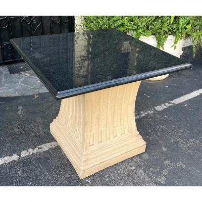 Michael Taylor Michael Taylor Neoclassical Marble Top Pedestal Breakfast or Center Table