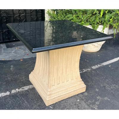 Michael Taylor Michael Taylor Neoclassical Marble Top Pedestal Breakfast or Center Table