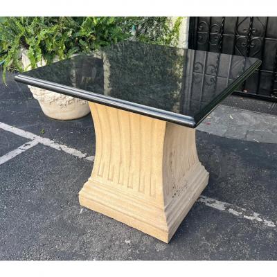 Michael Taylor Michael Taylor Neoclassical Marble Top Pedestal Breakfast or Center Table