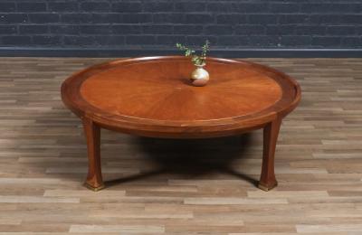 Michael Taylor Michael Taylor Teak Walnut Coffee Table w Brass Accents for Baker