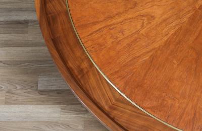 Michael Taylor Michael Taylor Teak Walnut Coffee Table w Brass Accents for Baker