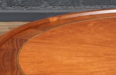 Michael Taylor Michael Taylor Teak Walnut Coffee Table w Brass Accents for Baker