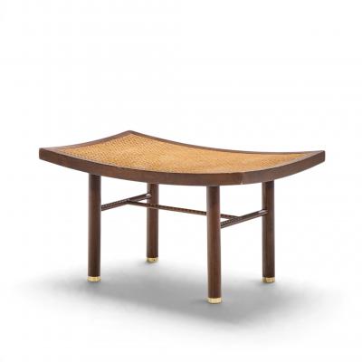 Michael Taylor Michael Taylor for Baker Far East Collection Mid Century Cane and Mahogany Stool