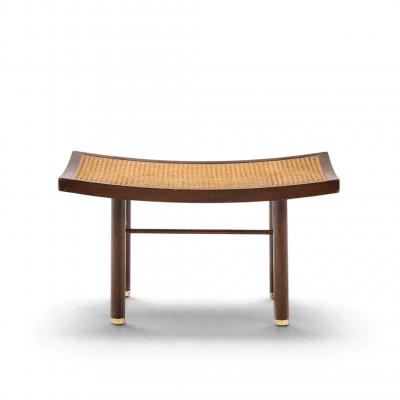 Michael Taylor Michael Taylor for Baker Far East Collection Mid Century Cane and Mahogany Stool