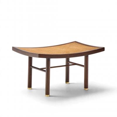 Michael Taylor Michael Taylor for Baker Far East Collection Mid Century Cane and Mahogany Stool