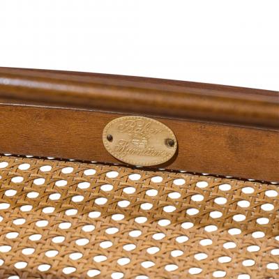 Michael Taylor Michael Taylor for Baker Far East Collection Mid Century Cane and Mahogany Stool