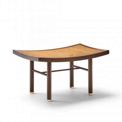 Michael Taylor Michael Taylor for Baker Far East Collection Mid Century Cane and Mahogany Stool