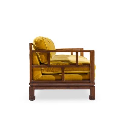 Michael Taylor Michael Taylor for Baker Furniture Far East Collection Mid Century Walnut Sofa