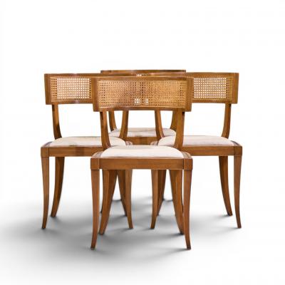 Michael Taylor Michael Taylor for Baker Klismos Mid Century Cane Dining Chairs Set of 4