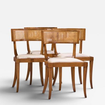 Michael Taylor Michael Taylor for Baker Klismos Mid Century Cane Dining Chairs Set of 4
