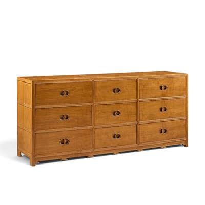 Michael Taylor Michael Taylor for Baker Mid Century 9 Drawer Mahogany Lowboy Dresser