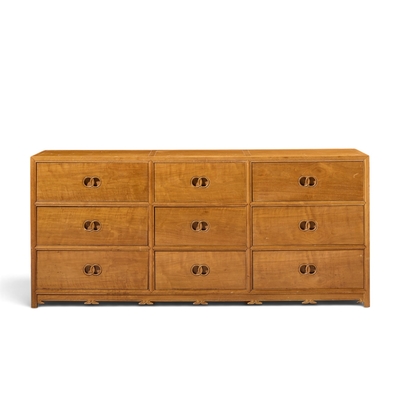 Michael Taylor Michael Taylor for Baker Mid Century 9 Drawer Mahogany Lowboy Dresser