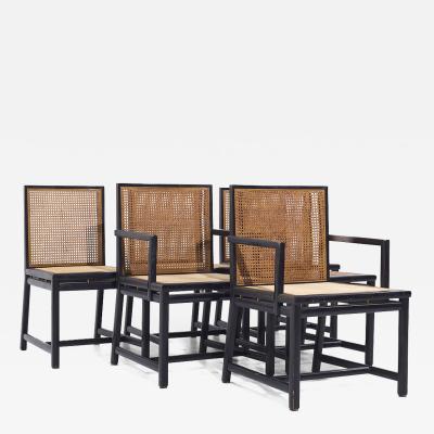 Michael Taylor Michael Taylor for Baker Mid Century Cane Dining Chairs Set of 6