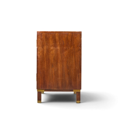 Michael Taylor Michael Taylor for Baker Milling Road Walnut and Brass Cabinet Credenza
