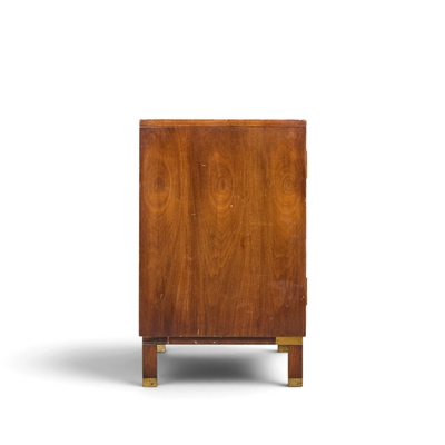 Michael Taylor Michael Taylor for Baker Milling Road Walnut and Brass Cabinet Credenza
