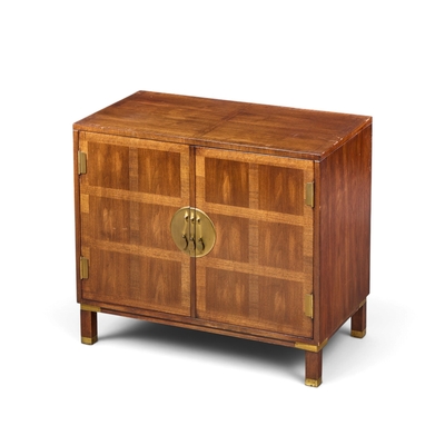 Michael Taylor Michael Taylor for Baker Milling Road Walnut and Brass Cabinet Credenza