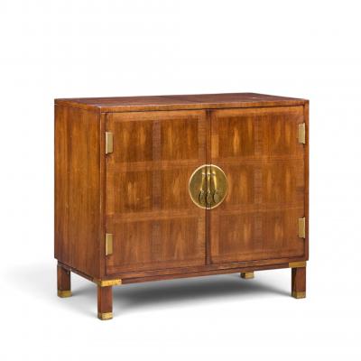 Michael Taylor Michael Taylor for Baker Milling Road Walnut and Brass Cabinet Credenza