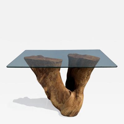 Michael Taylor Organic Natural Tree Trunk Root Console Table