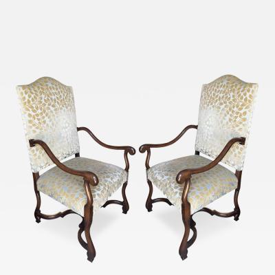 Michael Taylor Pair of Michael Taylor Scalamandre Cut Velvet Upholstered Armchairs