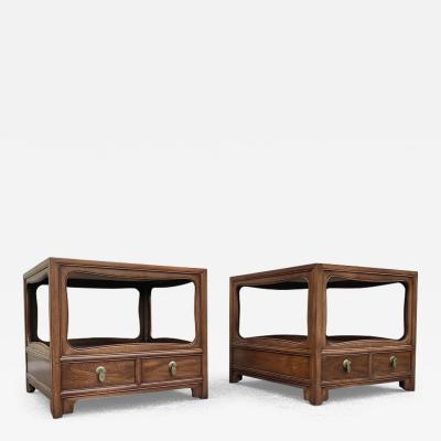 Michael Taylor Pair of Michael Taylor for Baker Large Nightstands or End Tables in Mahogany