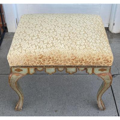 Michael Taylor Panache for Michael Taylor Cut Velvet Upholstered Bench Ottoman