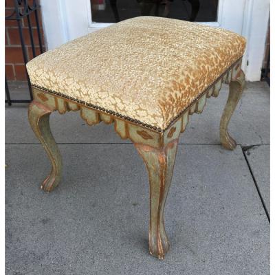 Michael Taylor Panache for Michael Taylor Cut Velvet Upholstered Bench Ottoman