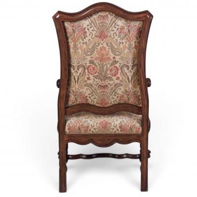 Michael Taylor Panache for Michael Taylor Louis XIV Style Walnut Arm Chair 1 of 2