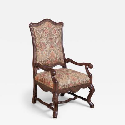 Michael Taylor Panache for Michael Taylor Louis XIV Style Walnut Arm Chair 1 of 2