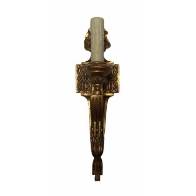 Michael Taylor Regency Style Panache for Michael Taylor Giltwood Single Light Wall Sconce