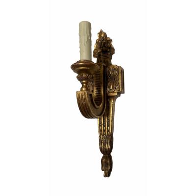 Michael Taylor Regency Style Panache for Michael Taylor Giltwood Single Light Wall Sconce