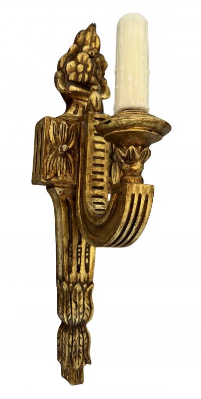 Michael Taylor Set of Six Regency Style Giltwood Wall Sconces by Panache for Michael Taylor