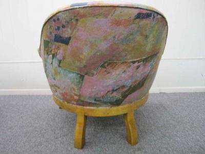 Michael Taylor Spectacular Pair of Mid Century Modern Barrel Back Club Chairs Asian Influenced