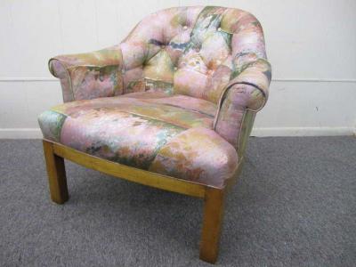 Michael Taylor Spectacular Pair of Mid Century Modern Barrel Back Club Chairs Asian Influenced