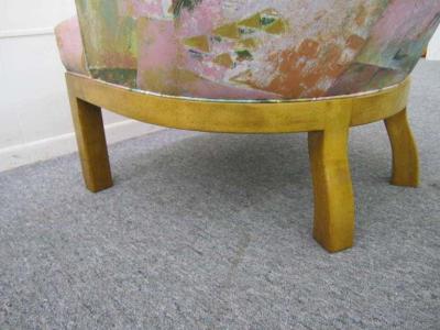 Michael Taylor Spectacular Pair of Mid Century Modern Barrel Back Club Chairs Asian Influenced