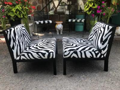 Michael Taylor Stunning Pair Michael Taylor Baker Slipper Chairs Mid Century Modern