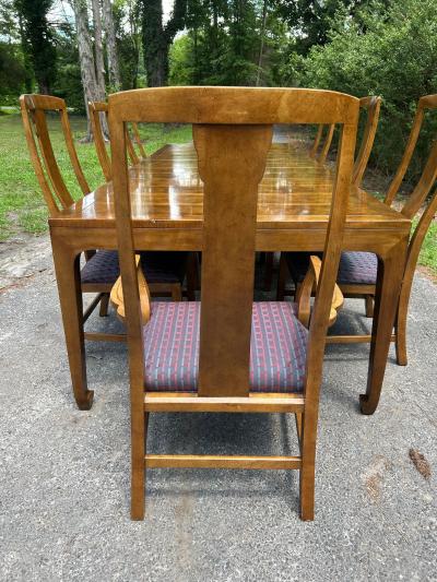 Michael Taylor Stunning Set 8 Michael Taylor Asian influenced Burl Elm Dining Chair Mid Century